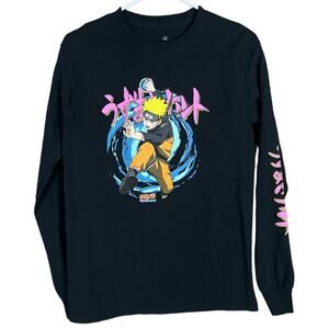 Naruto Shippuden Black Long Sleeve Shonen Jump Anime T-Shirt SZ Small